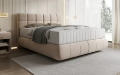 Boxspringbett Nala in Strukturstoff mit Schwebeoptik
