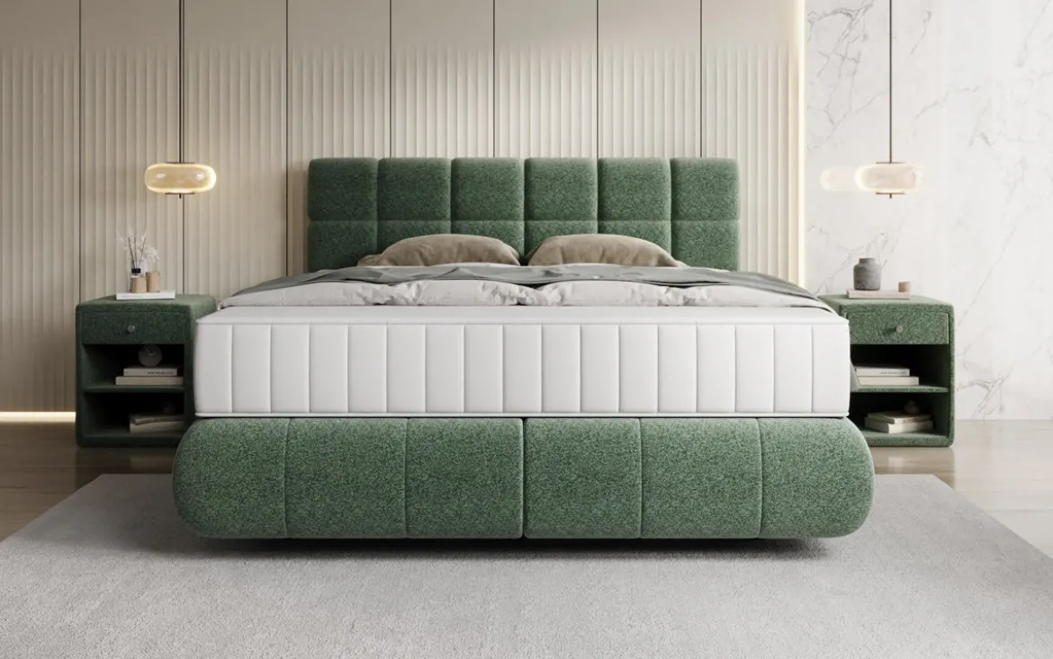 Boxspringbett Nala in Strukturstoff mit Schwebeoptik