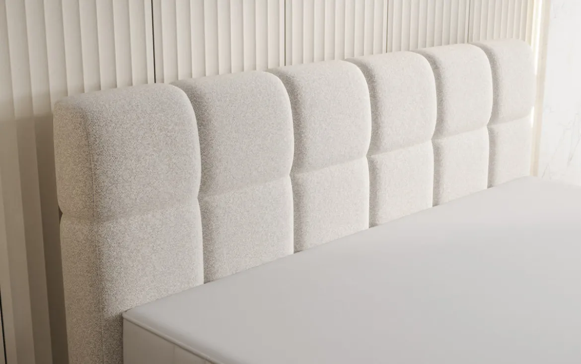 Boxspringbett Nala in Strukturstoff mit Schwebeoptik