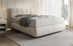 Boxspringbett Nala in Strukturstoff mit Schwebeoptik