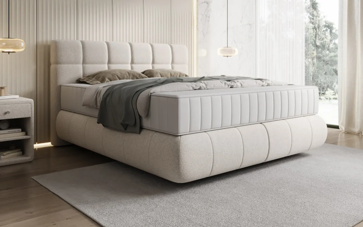 Boxspringbett Nala in Strukturstoff mit Schwebeoptik