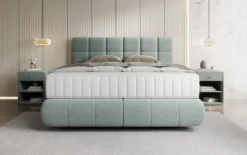 Boxspringbett Nala in Strukturstoff mit Schwebeoptik