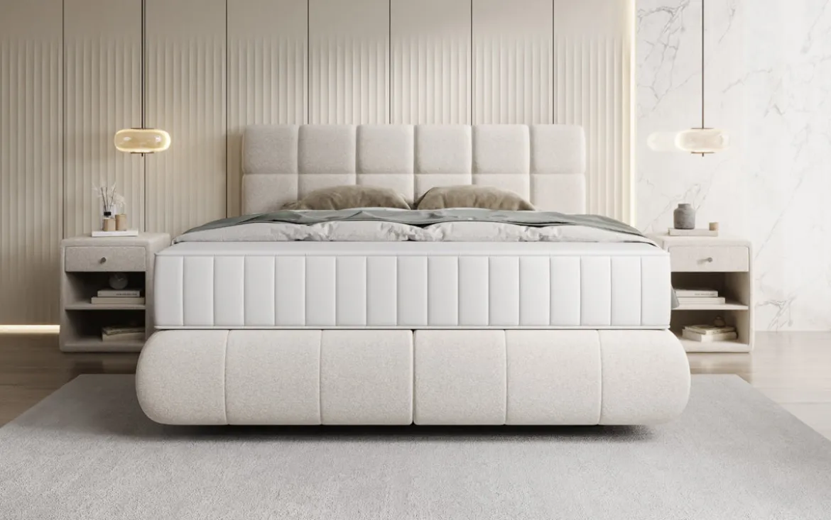 Boxspringbett Nala in Strukturstoff mit Schwebeoptik
