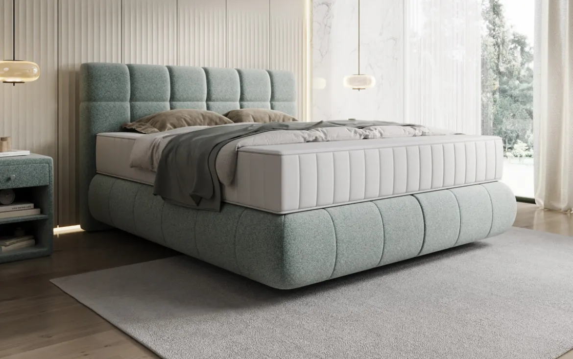 Boxspringbett Nala in Strukturstoff mit Schwebeoptik
