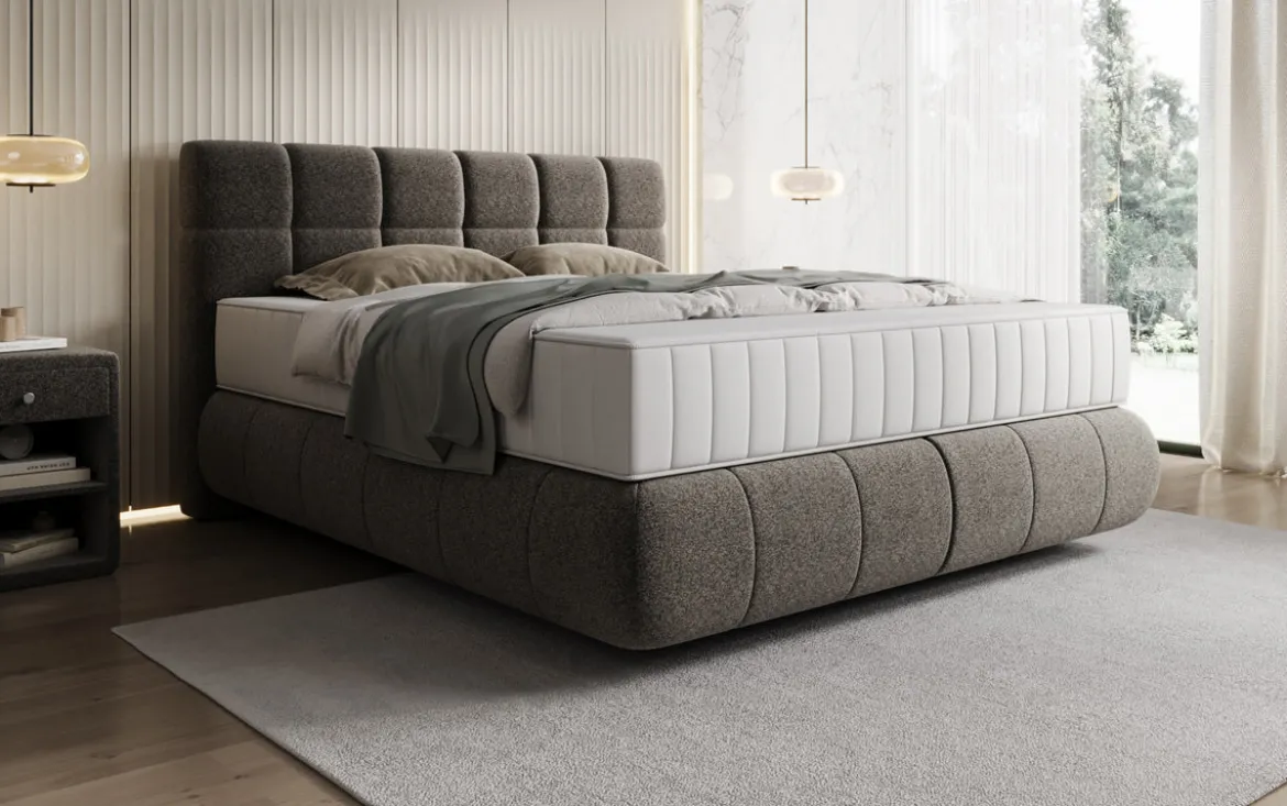 Boxspringbett Nala in Strukturstoff mit Schwebeoptik