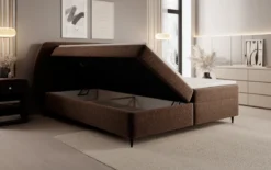 Boxspringbett Nara in Strukturstoff mit Stauraum