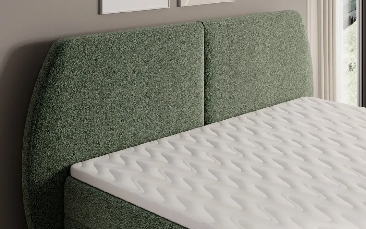 Boxspringbett Nara in Strukturstoff mit Stauraum