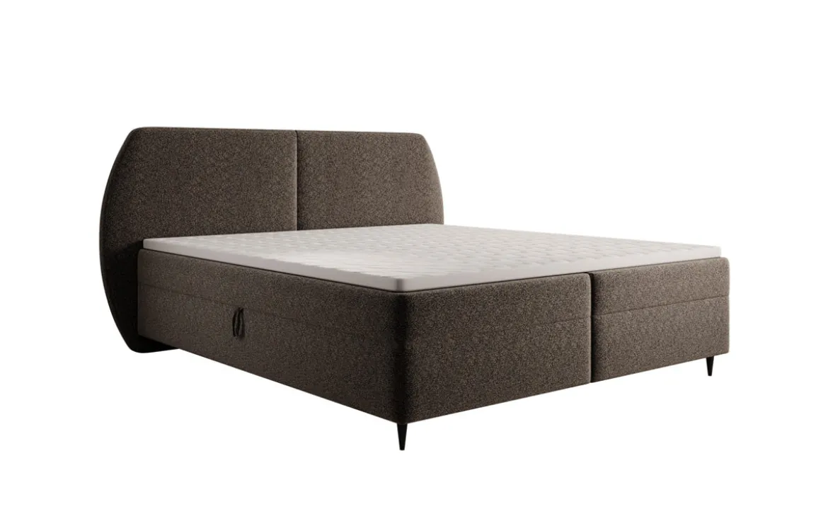 Boxspringbett Nara in Strukturstoff mit Stauraum