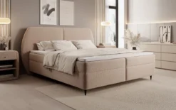Boxspringbett Nara in Strukturstoff mit Stauraum