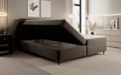 Boxspringbett Nara in Strukturstoff mit Stauraum