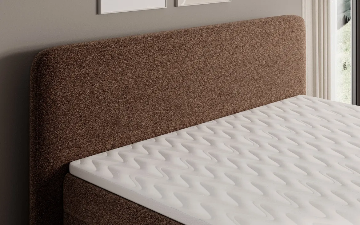 Boxspringbett Nea in Strukturstoff mit Stauraum