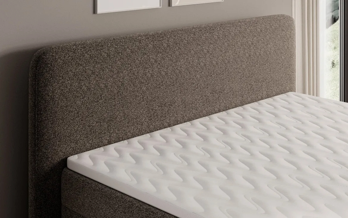 Boxspringbett Nea in Strukturstoff mit Stauraum