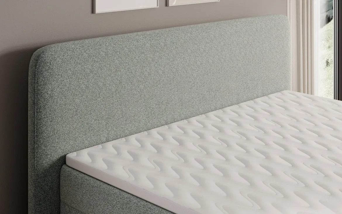 Boxspringbett Nea in Strukturstoff mit Stauraum