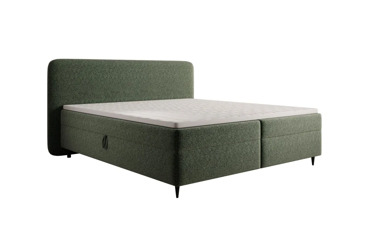 Boxspringbett Nea in Strukturstoff mit Stauraum
