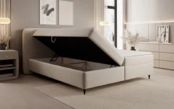 Boxspringbett Nea in Strukturstoff mit Stauraum
