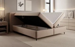 Boxspringbett Nea in Strukturstoff mit Stauraum