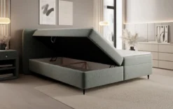 Boxspringbett Nea in Strukturstoff mit Stauraum