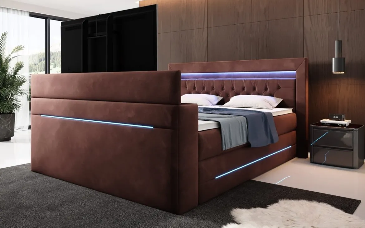 Boxspringbett Neptun mit TV Lift und RGB