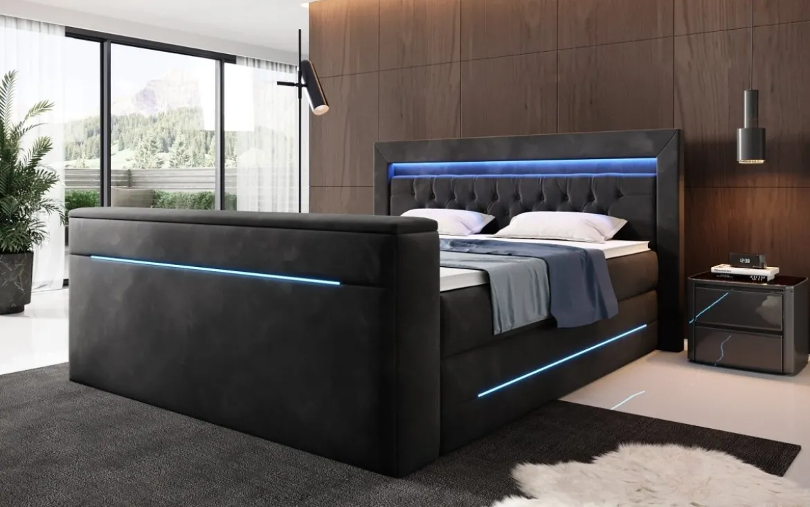Boxspringbett Neptun mit TV Lift und RGB