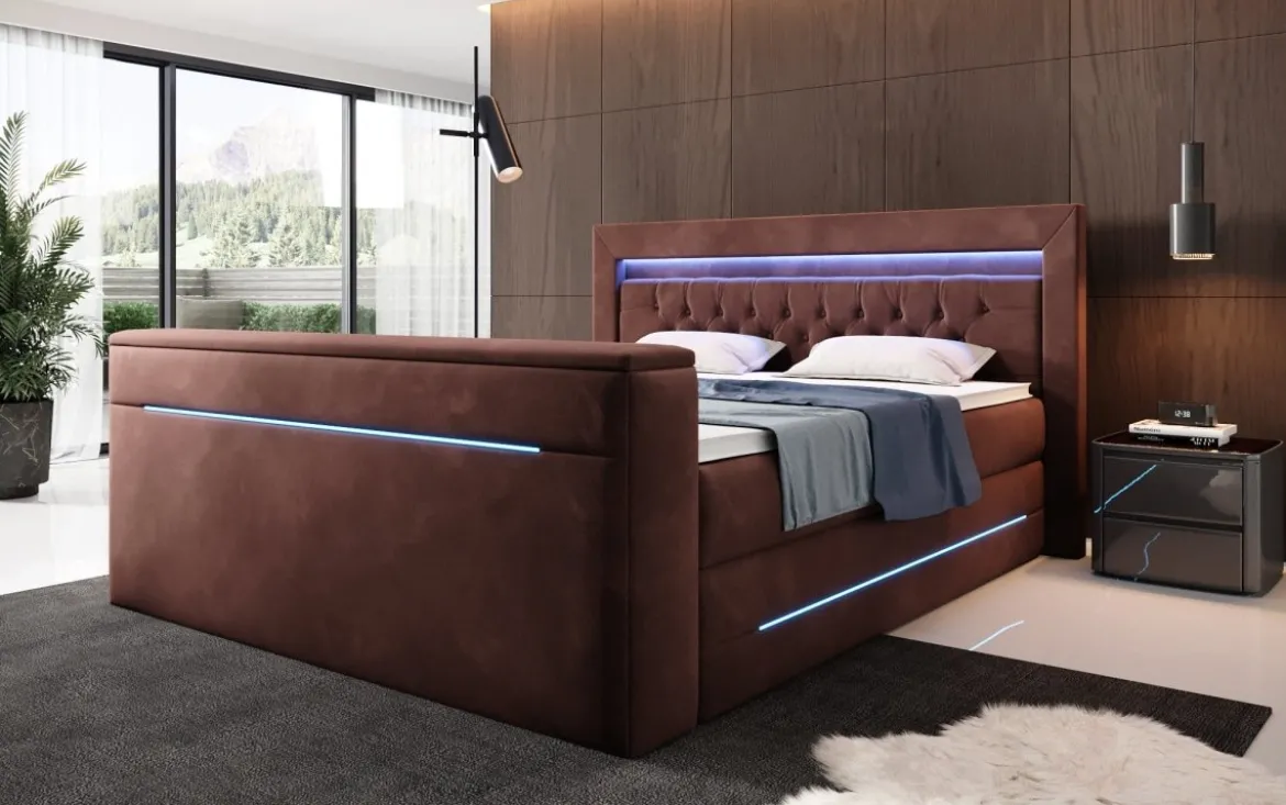 Boxspringbett Neptun mit TV Lift und RGB