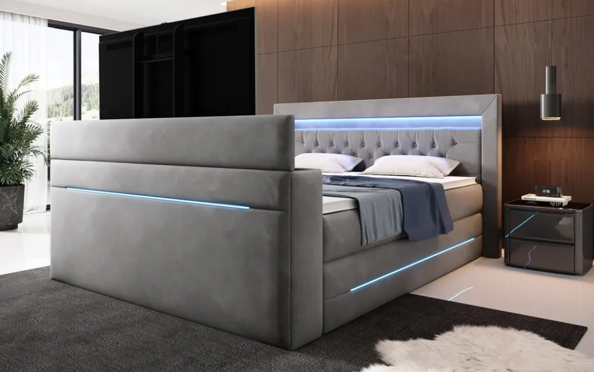 Boxspringbett Neptun mit TV Lift und RGB
