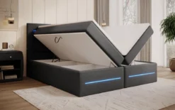 Boxspringbett Nera mit LED, USB und Stauraum