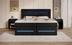 Boxspringbett Nera mit LED, USB und Stauraum