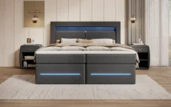 Boxspringbett Nera mit LED, USB und Stauraum