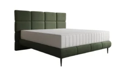 Boxspringbett Nessa mit hohen Füßen in Teddy Bouclé