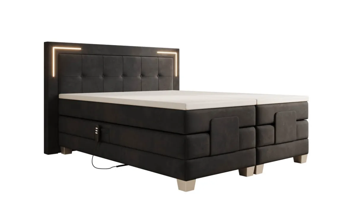 Boxspringbett Noctis Samt elektrisch verstellbar mit LED