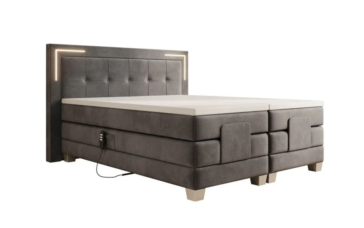 Boxspringbett Noctis Samt elektrisch verstellbar mit LED