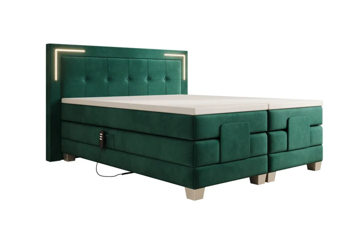 Boxspringbett Noctis Samt elektrisch verstellbar mit LED