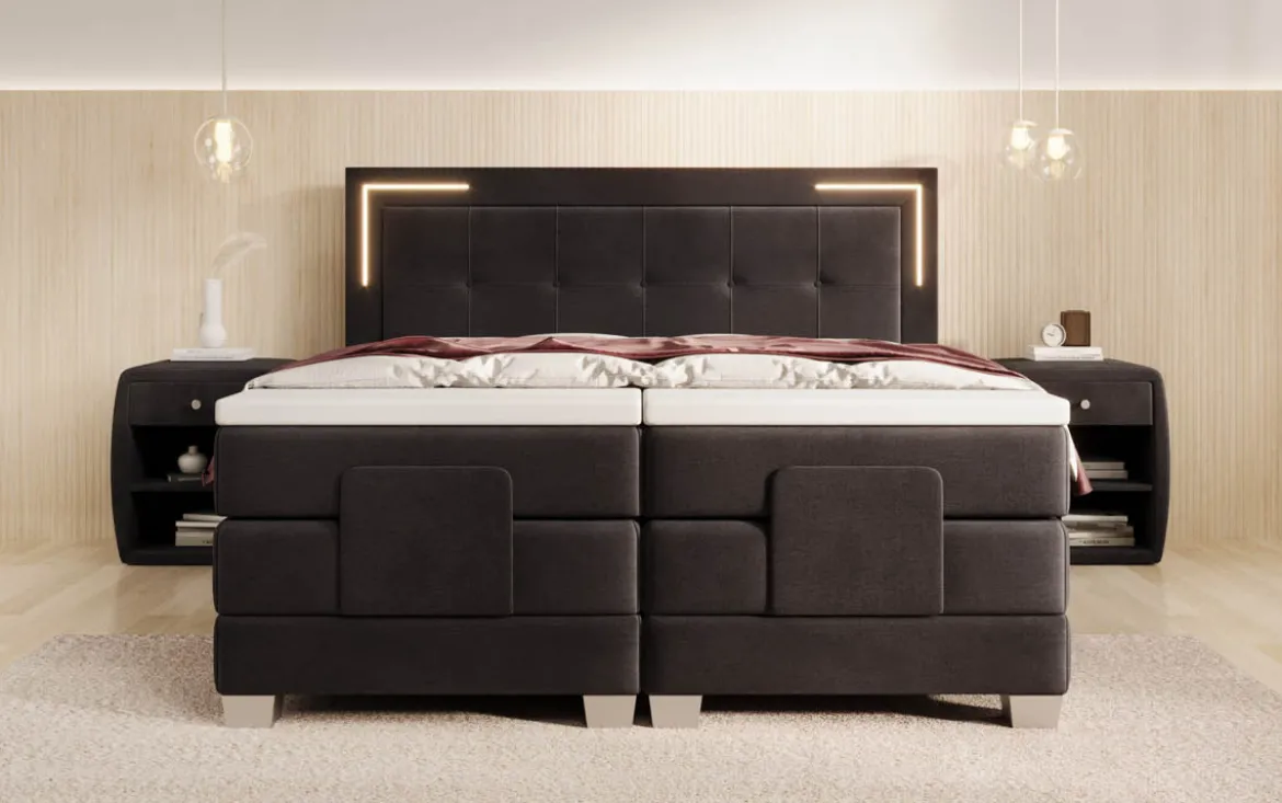 Boxspringbett Noctis Samt elektrisch verstellbar mit LED