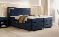 Boxspringbett Noctis Samt elektrisch verstellbar mit LED