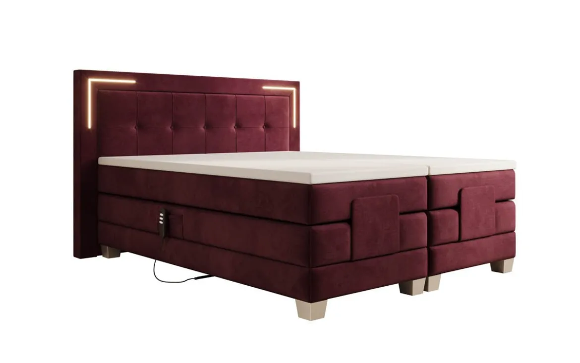 Boxspringbett Noctis Samt elektrisch verstellbar mit LED