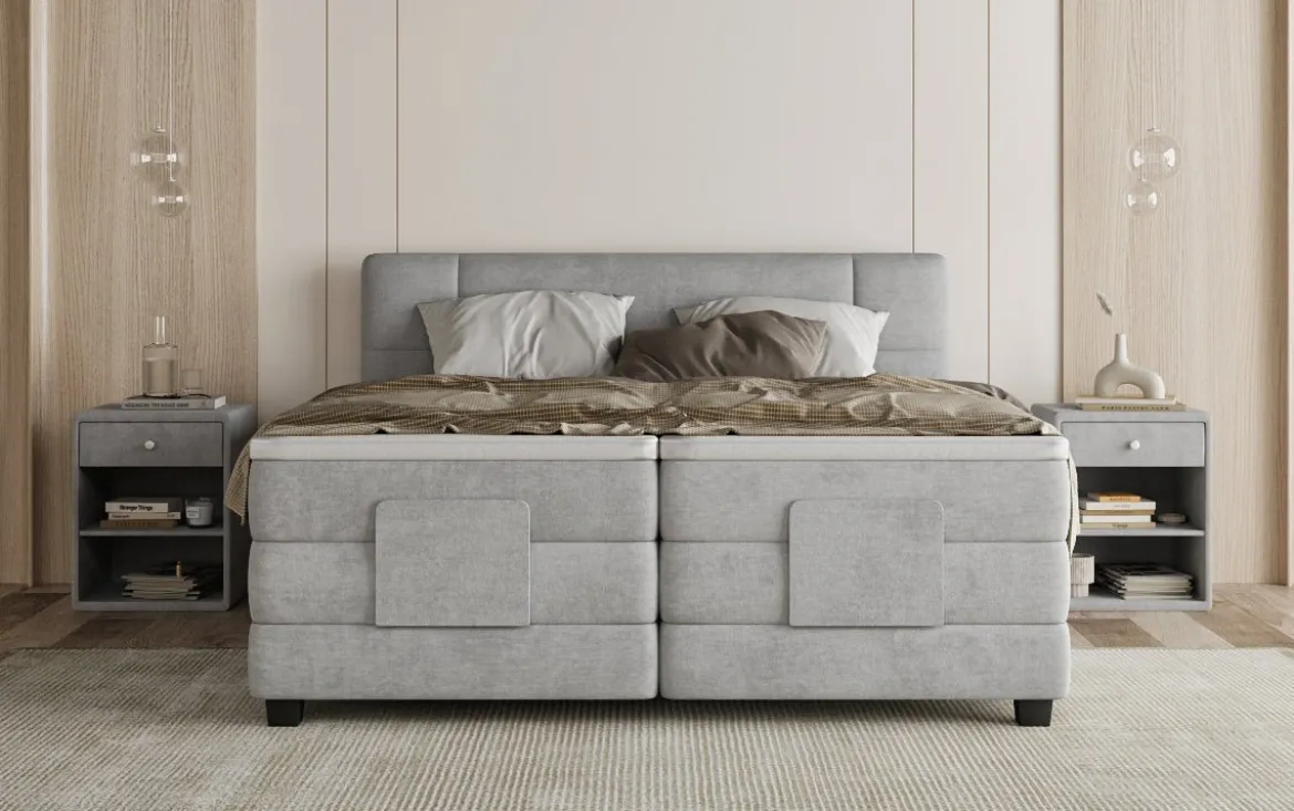 Boxspringbett Noela Samt elektrisch verstellbar