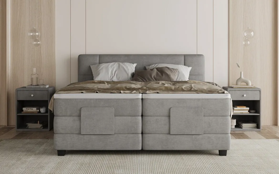 Boxspringbett Noela Samt elektrisch verstellbar