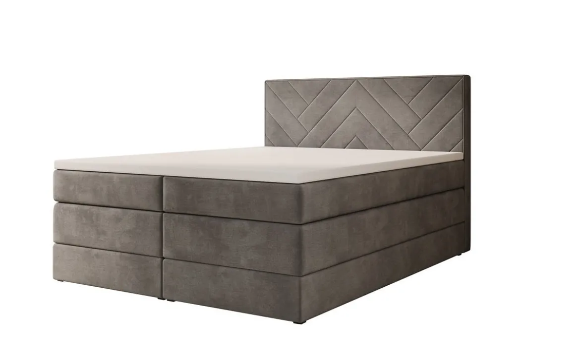 Boxspringbett Norella mit Stauraum in Samt