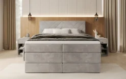 Boxspringbett Norella mit Stauraum in Samt