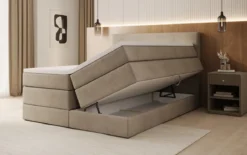 Boxspringbett Noren mit Stauraum in Samt