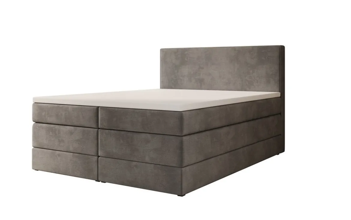 Boxspringbett Noren mit Stauraum in Samt
