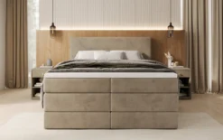 Boxspringbett Noren mit Stauraum in Samt