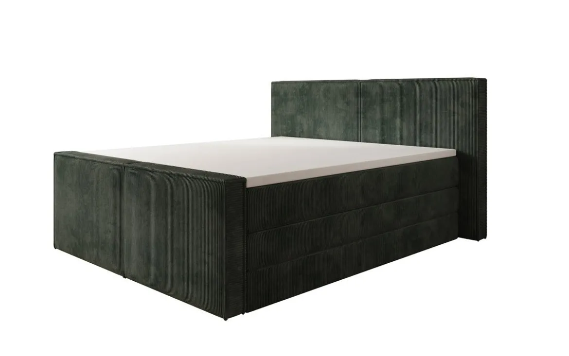 Boxspringbett Ophelia II mit hochklappbarem Stauraum in Cord