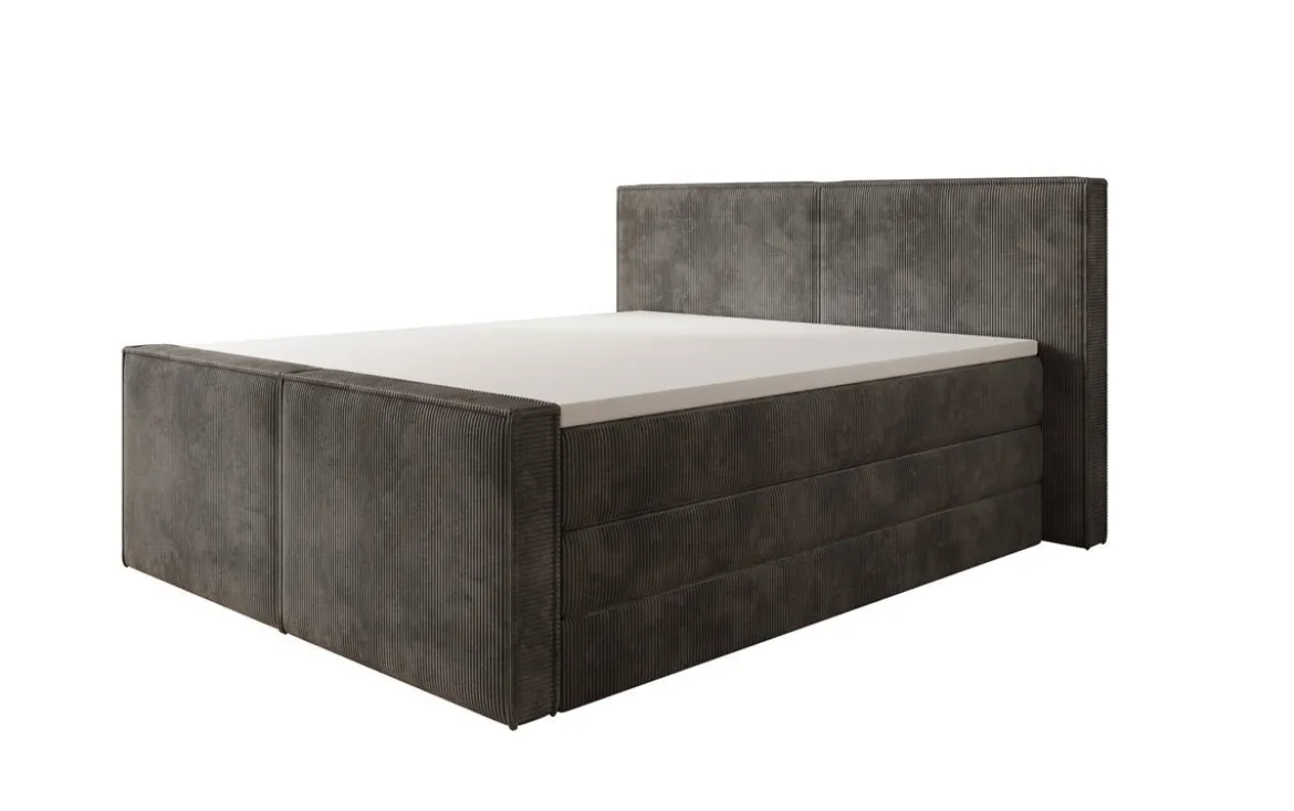 Boxspringbett Ophelia II mit hochklappbarem Stauraum in Cord