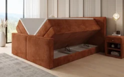 Boxspringbett Ophelia II mit hochklappbarem Stauraum in Cord
