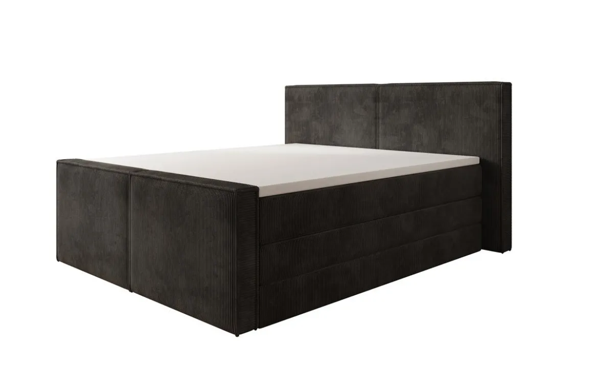 Boxspringbett Ophelia II mit hochklappbarem Stauraum in Cord