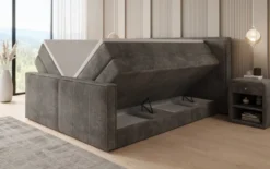 Boxspringbett Ophelia II mit hochklappbarem Stauraum in Cord