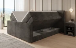 Boxspringbett Ophelia II mit hochklappbarem Stauraum in Cord
