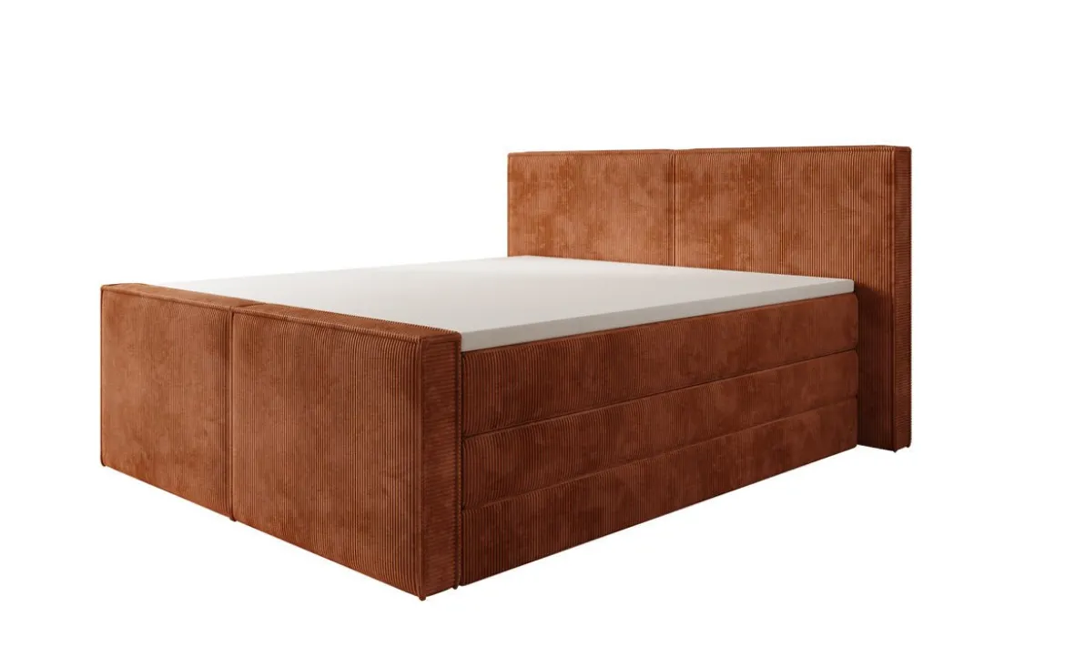 Boxspringbett Ophelia II mit hochklappbarem Stauraum in Cord