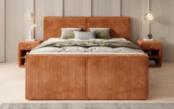 Boxspringbett Ophelia II mit hochklappbarem Stauraum in Cord